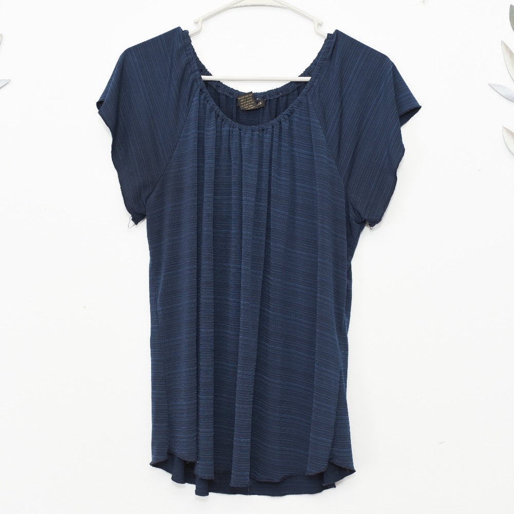 **3/$25** Susan Lawrence Dark Blue Dressy Top - XL